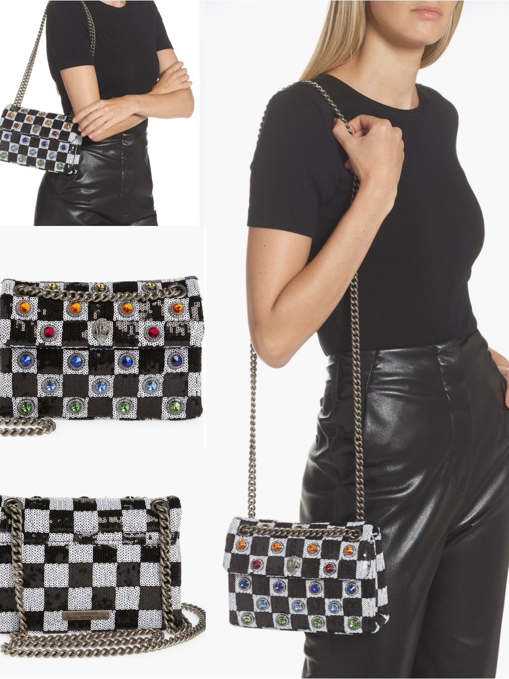 KURT GEIGER LONDON SEQUINS MINI KENSINGTON